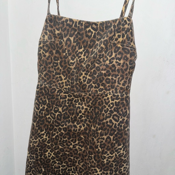 Zara Brown Leopard Pattern Dress - Picture 1 of 3